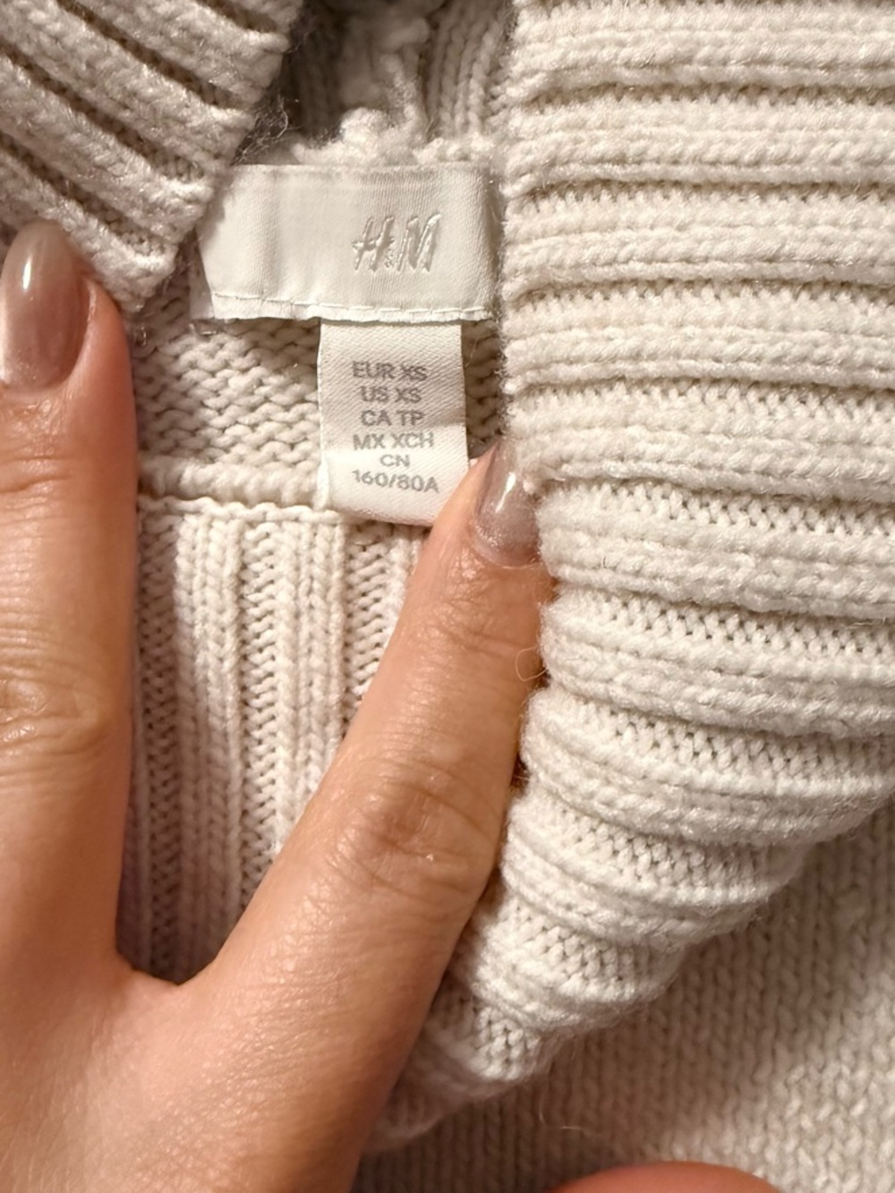 H&M Cream Ribbed Knit Sweater - Picture 4 of 6